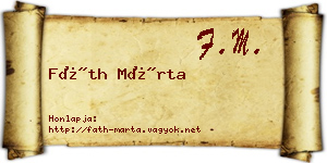 Fáth Márta névjegykártya